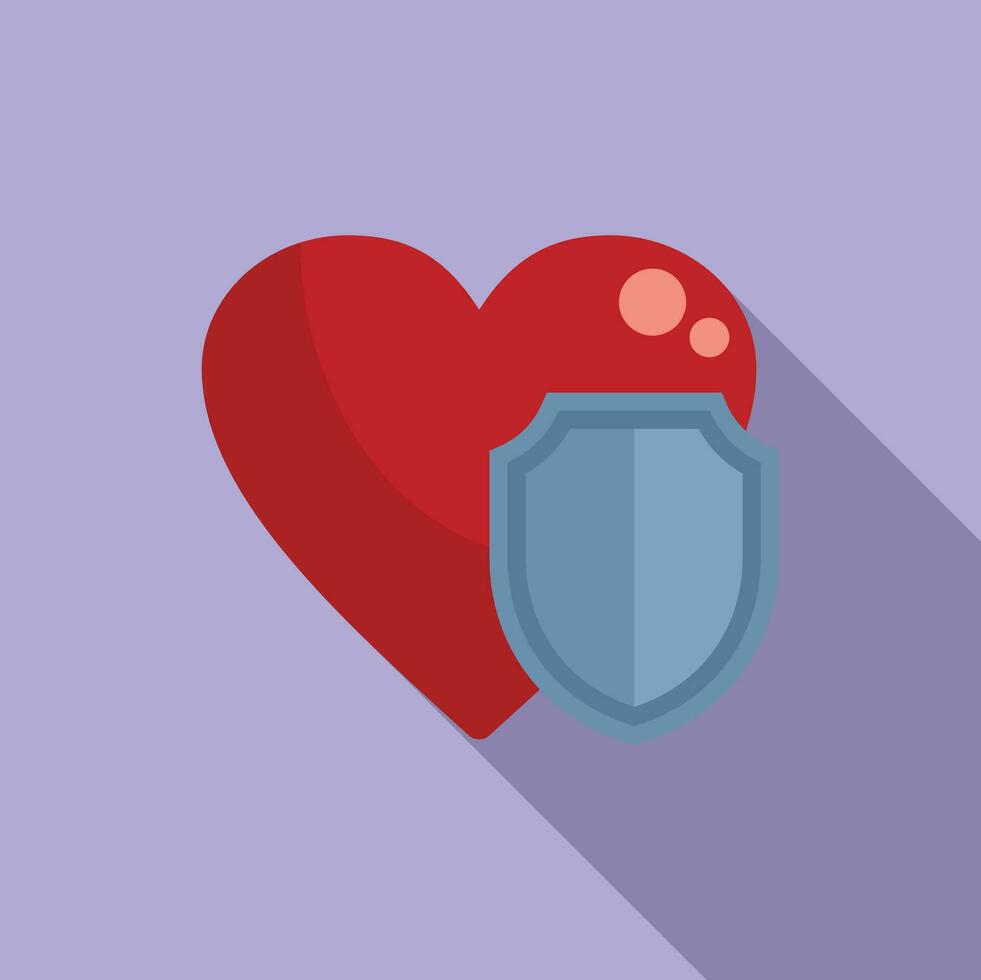 cœur protection aide icône plat vecteur. santé cœur vecteur