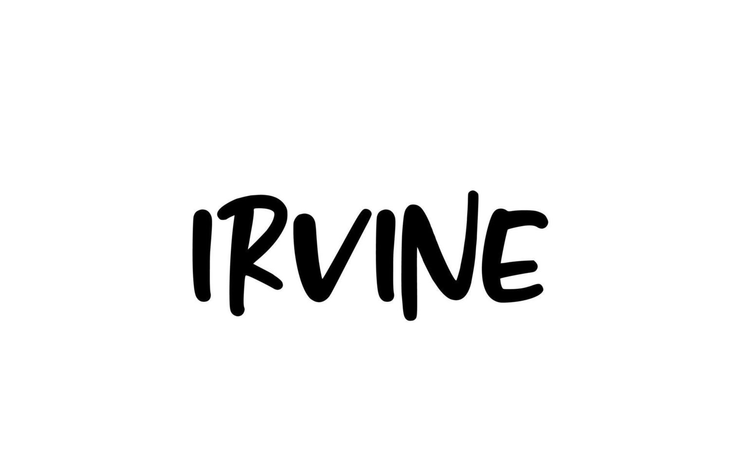 irvine city typographie manuscrite mot texte main lettrage. texte de calligraphie moderne. couleur noire vecteur