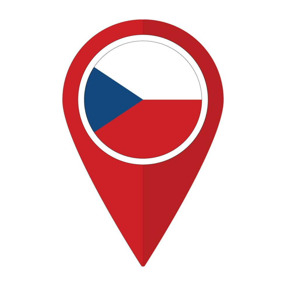 tchèque république drapeau sur carte localiser icône isolé. drapeau de tchèque république. vecteur