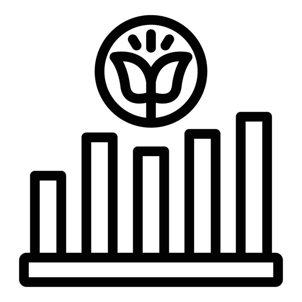 éco plante graphique icône contour vecteur. structure économique vecteur