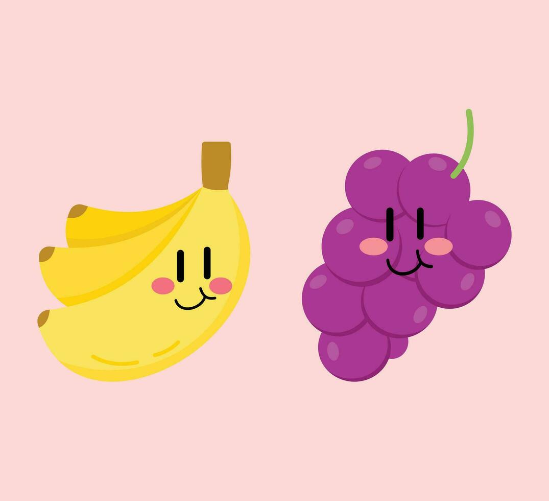 mignonne dessin animé fruit vecteur art. Facile et amusement conception pour des gamins