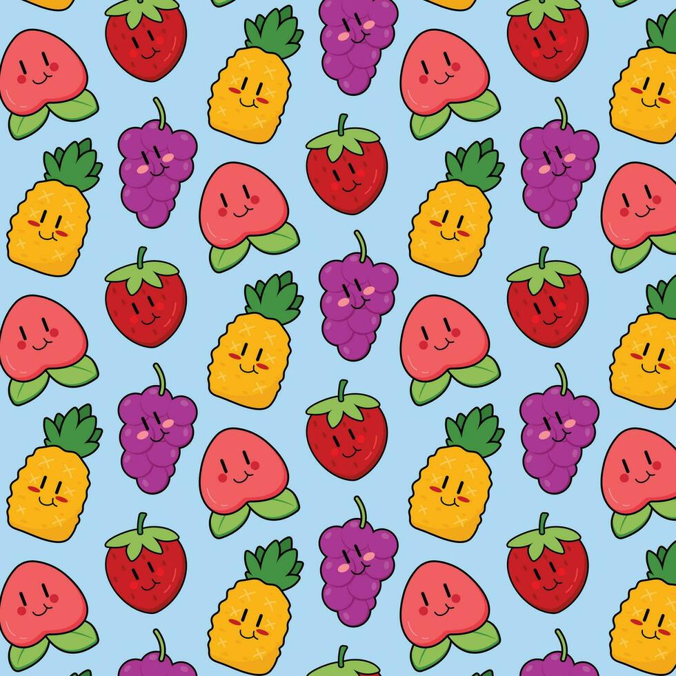 mignonne dessin animé fruit vecteur art. Facile et amusement conception pour des gamins