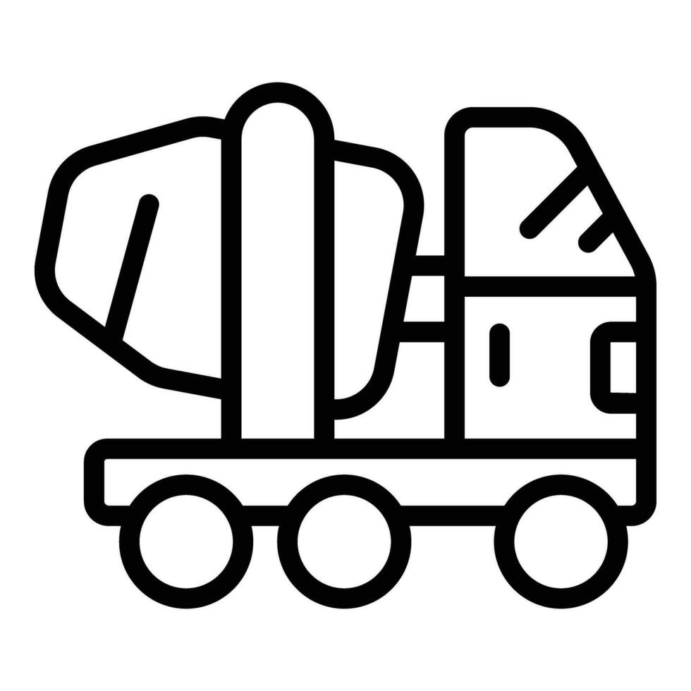 ciment un camion icône contour vecteur. maçonnerie ouvrier vecteur