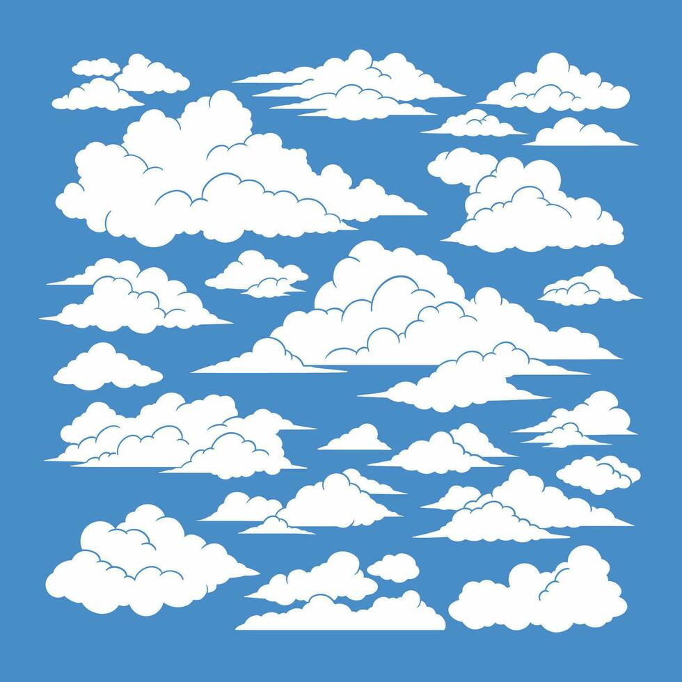 nuage clipart vecteur ensemble, plat conception collection