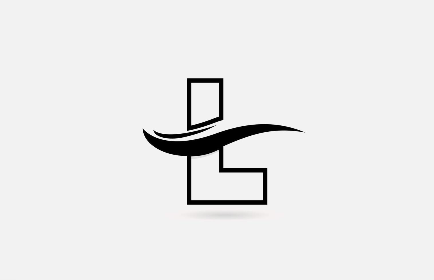 l icône du logo lettre alphabet noir et blanc pour entreprise et société avec un design de ligne simple vecteur