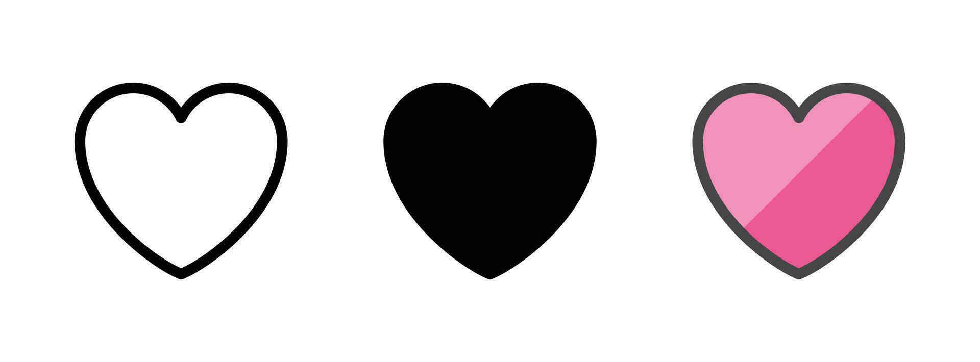 polyvalent cœur vecteur icône dans contour, glyphe, rempli contour style