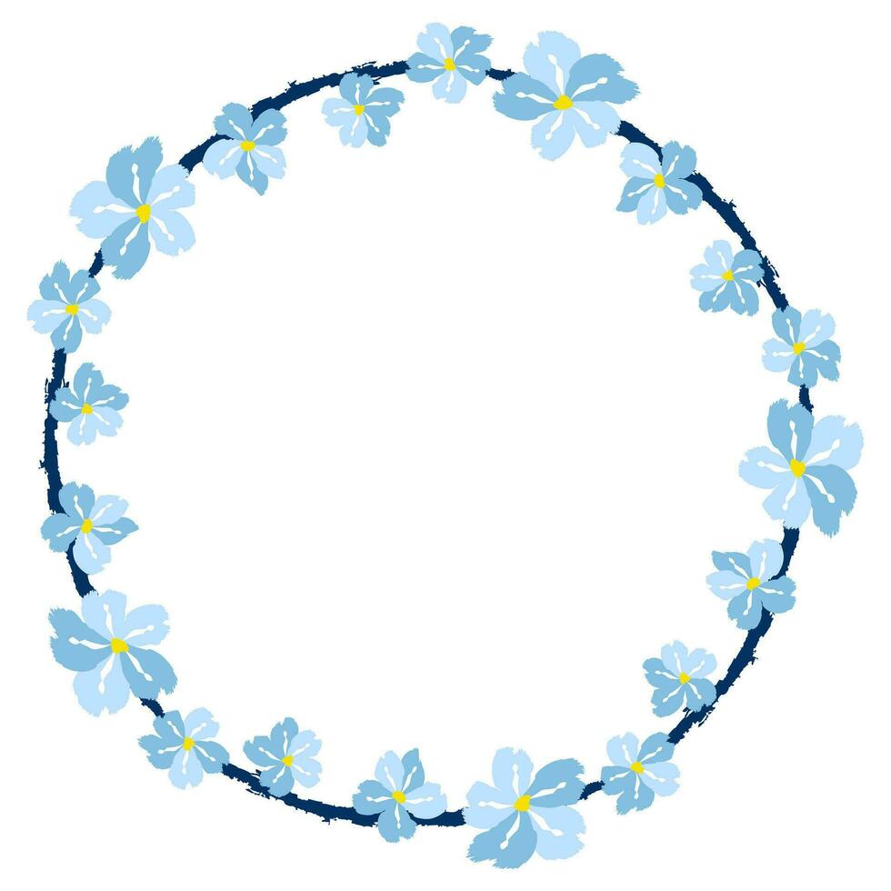 fleur couronne. rond fleur couronne, modèle graphique conception. Contexte avec une bouquet de fleurs dans une cercle vecteur