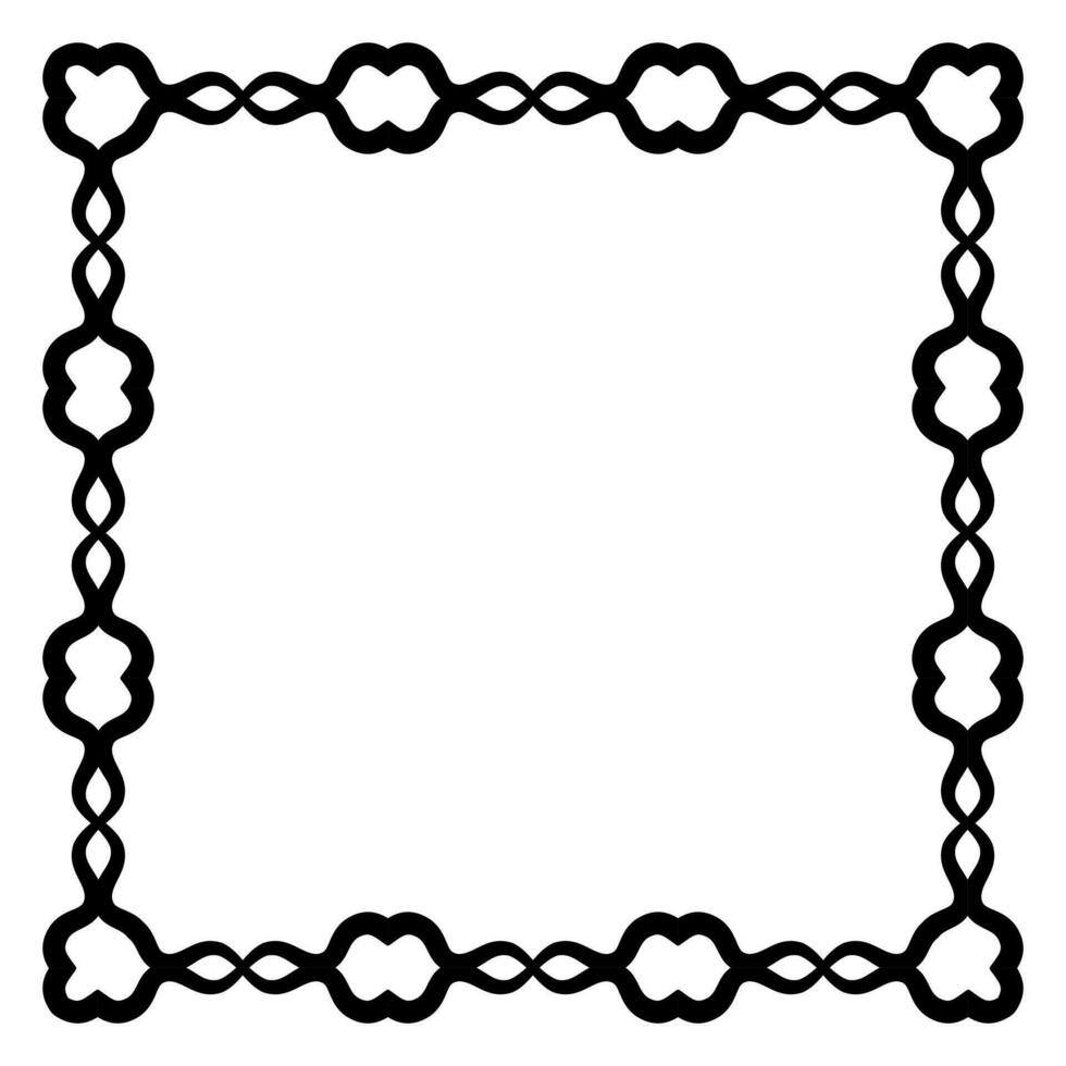 frontière Cadre carré modèle. islamique, Indien, grec motifs. géométrique cadres dans noir Couleur isolé sur blanc Contexte vecteur