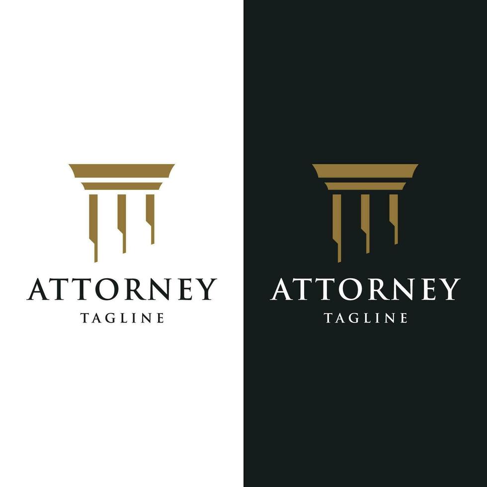 abstrait logo conception de luxe colonne antique bâtiment pour avocat, loi, Université et musée. vecteur