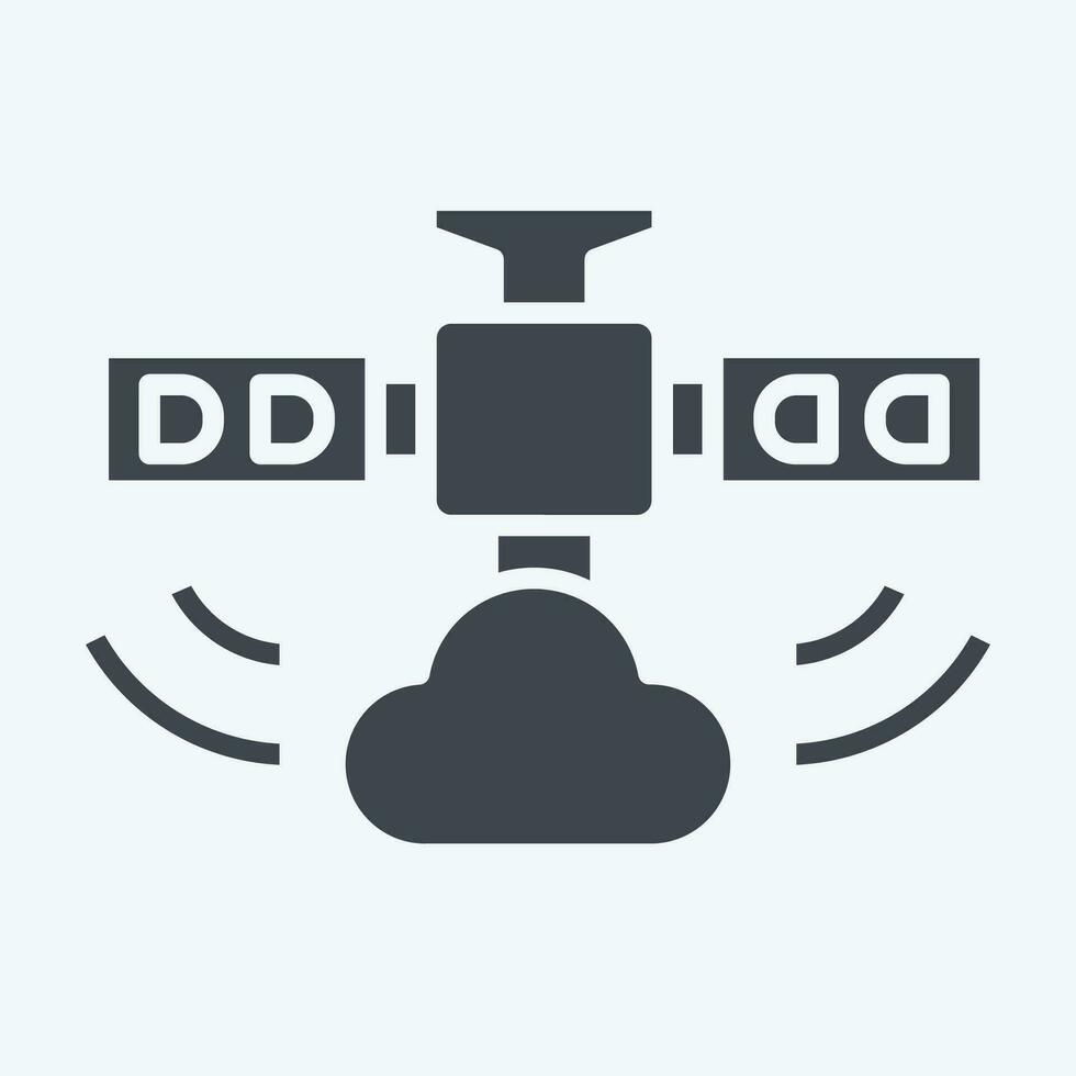 icône temps Satellite. en relation à Satellite symbole. glyphe style. Facile conception modifiable. Facile illustration vecteur