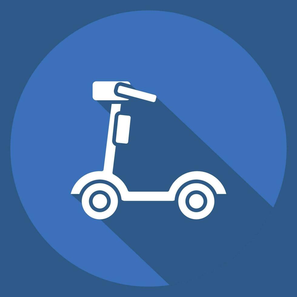 icône électrique scooter. en relation à intelligent Accueil symbole. longue ombre style. Facile conception modifiable. Facile illustration vecteur