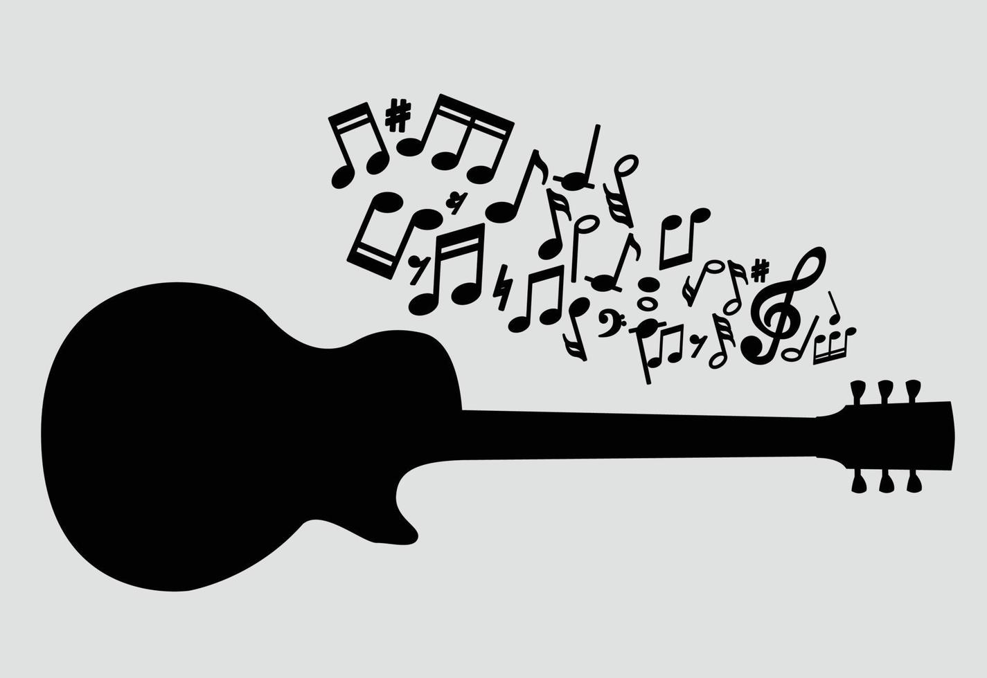 silhouette de guitare électrique, dessin vectoriel