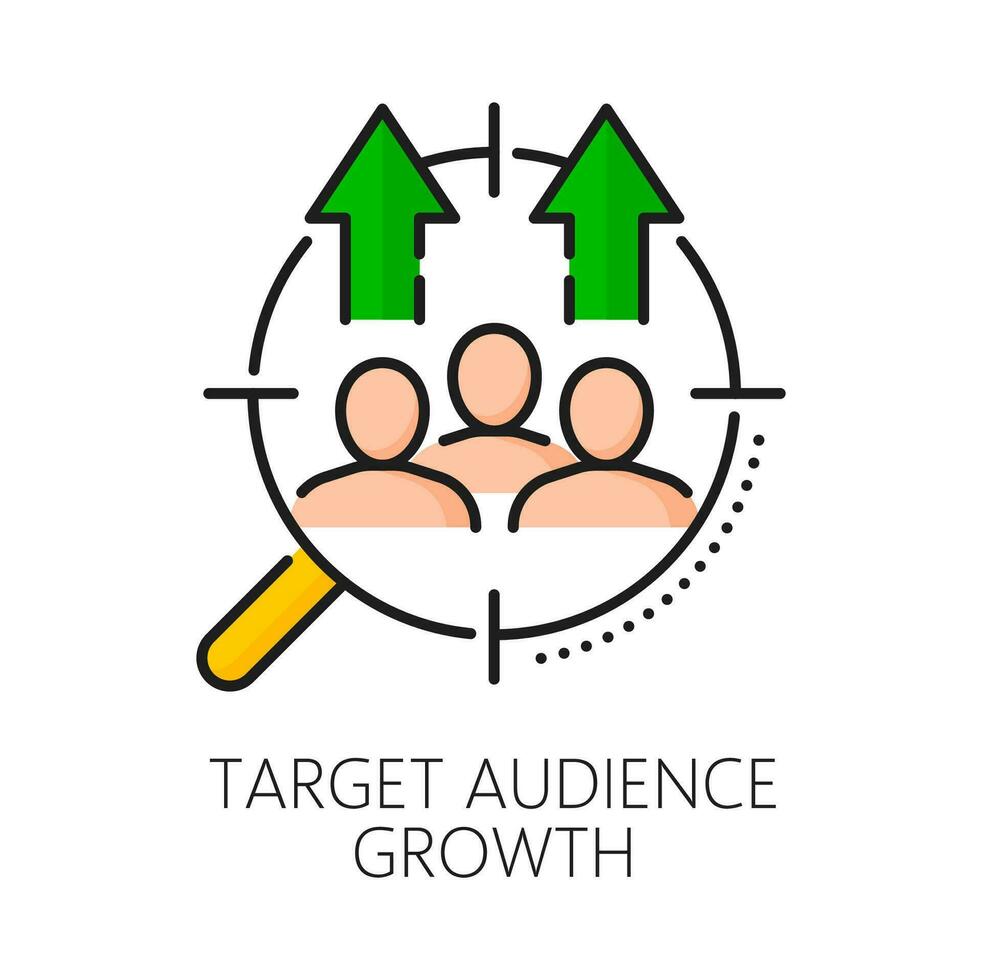 cible public croissance, sem Couleur contour icône vecteur