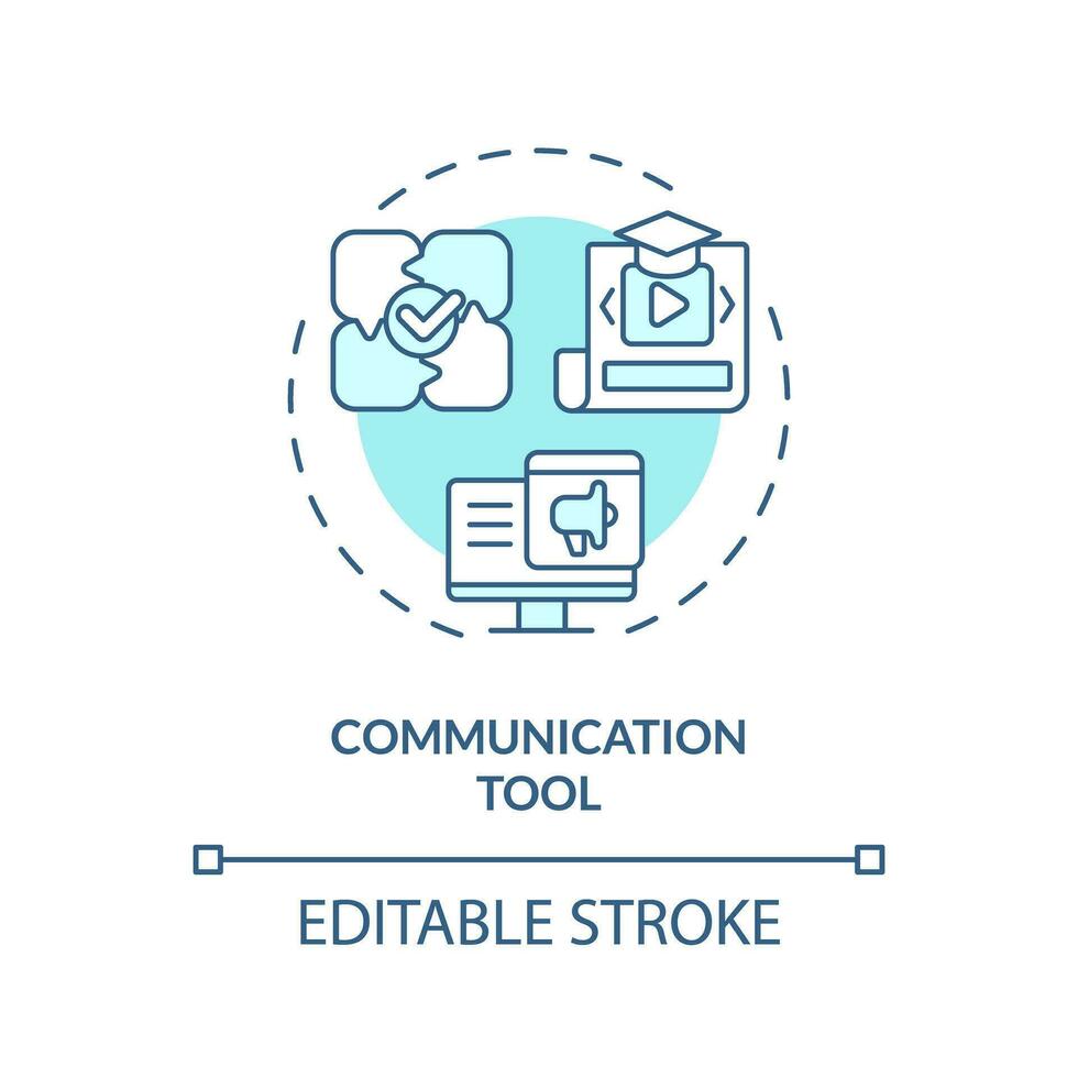2d modifiable bleu la communication outil icône, monochromatique isolé vecteur, mince ligne illustration représentant périscolaire activités. vecteur
