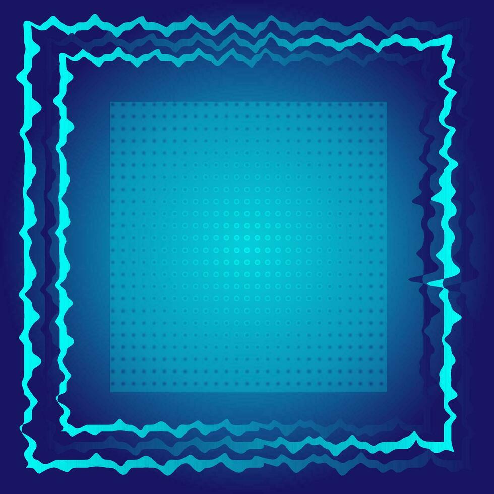 vecteur abstrait monochromatique bleu Cadre avec un original géométrique modèle