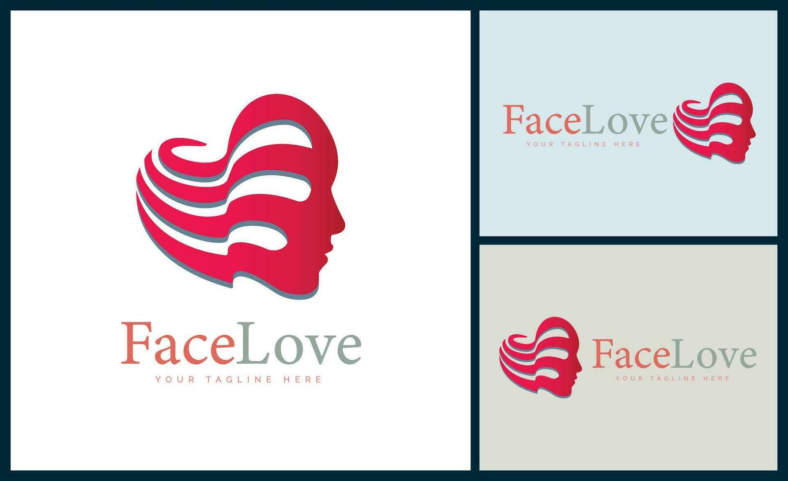 visage l'amour drapeau neutre visage logo modèle conception pour marque ou entreprise et autre vecteur