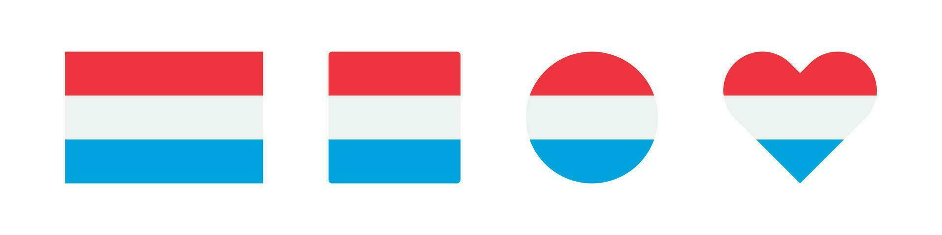 Luxembourg icône. luxembourgeois drapeau panneaux. nationale badge symbole. L'Europe  pays symboles. culture autocollant Icônes. vecteur isolé signe.