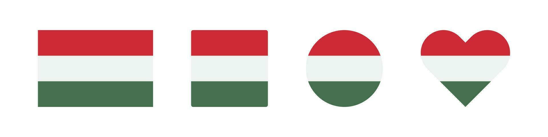 Hongrie icône. hongrois drapeau panneaux. nationale badge symbole. L'Europe  pays symboles. culture autocollant Icônes. vecteur isolé signe.