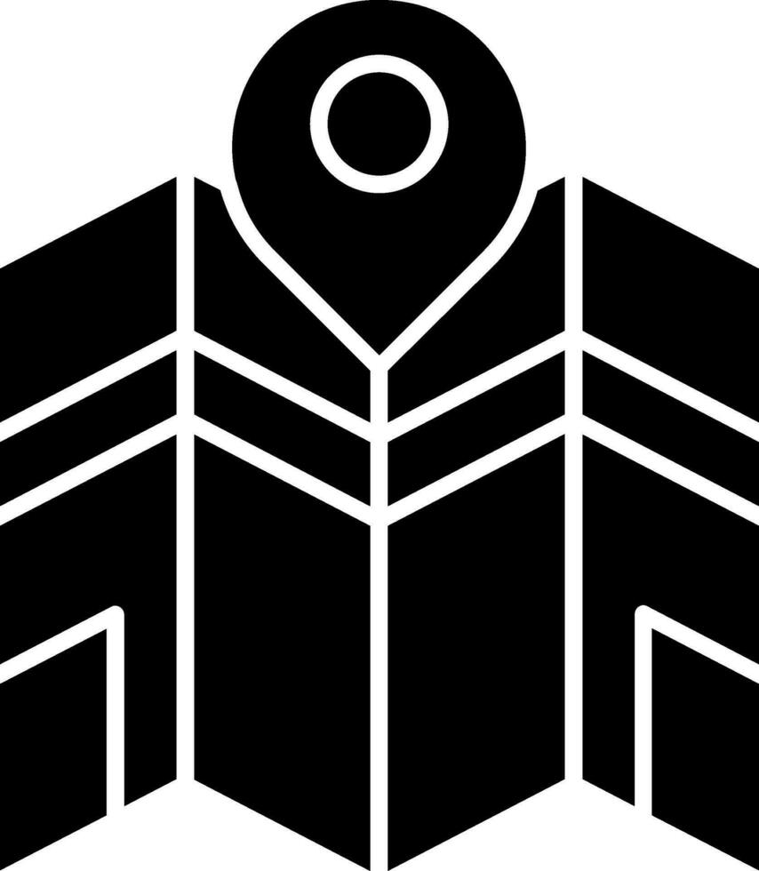 icône de glyphe de carte vecteur