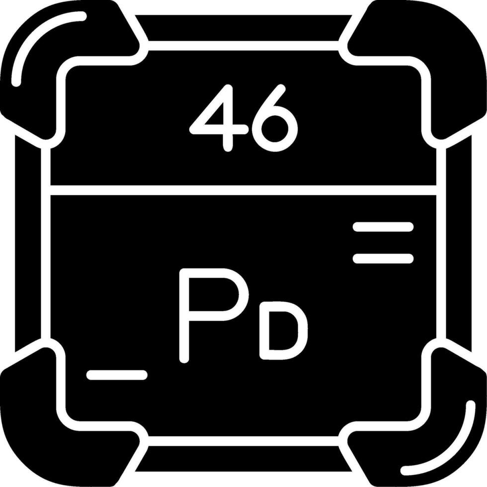 palladium glyphe icône vecteur