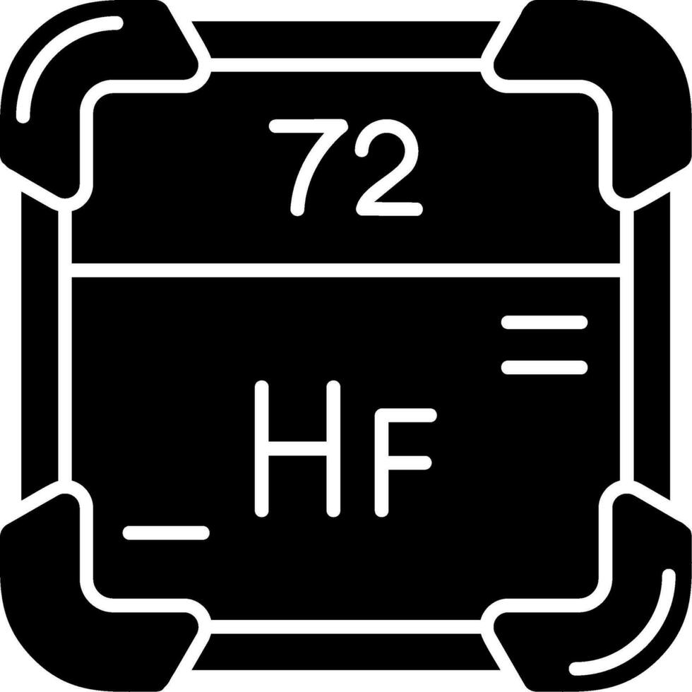 hafnium glyphe icône vecteur