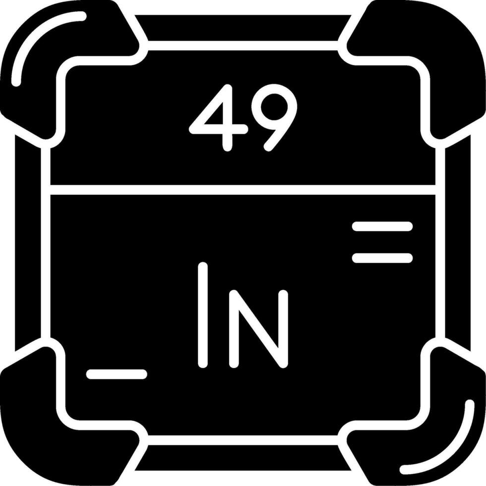 indium glyphe icône vecteur