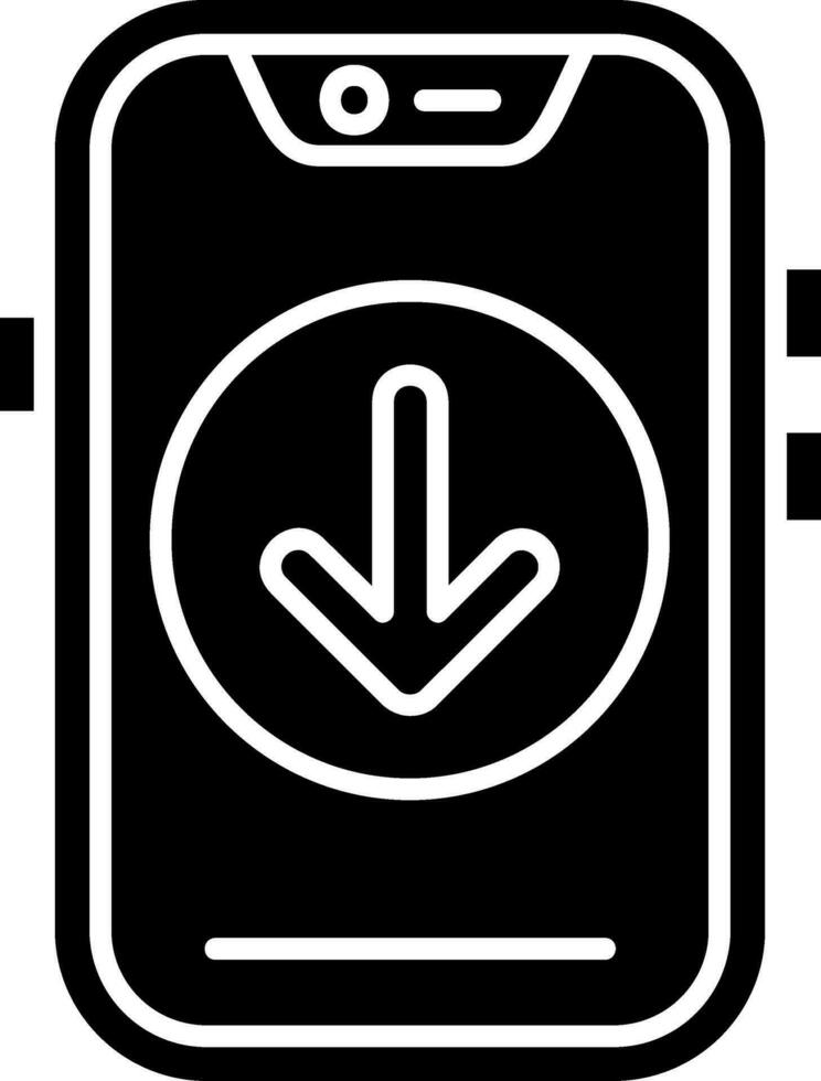 icône de glyphe vers le bas vecteur