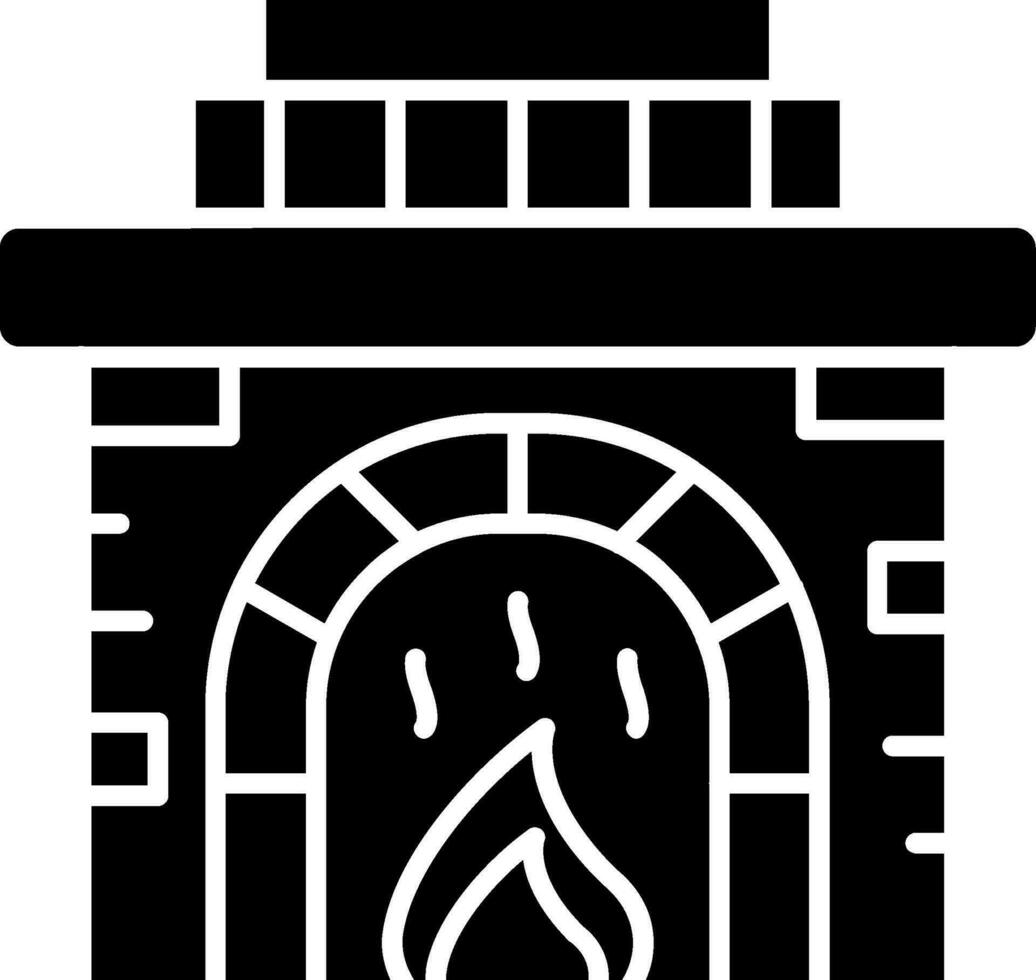 icône de glyphe de cheminée vecteur