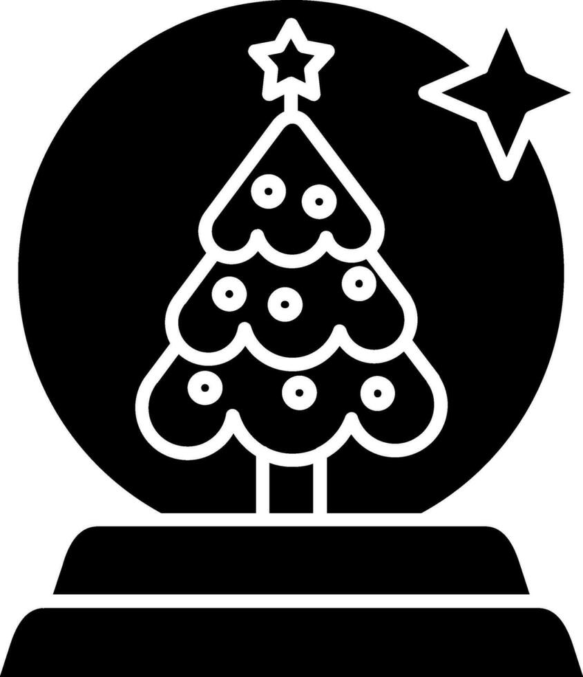 icône de glyphe de globe de neige vecteur