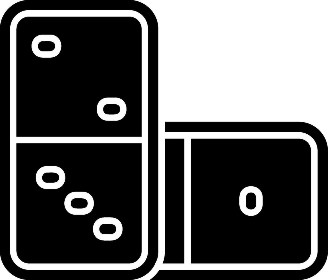 icône de glyphe de domino vecteur