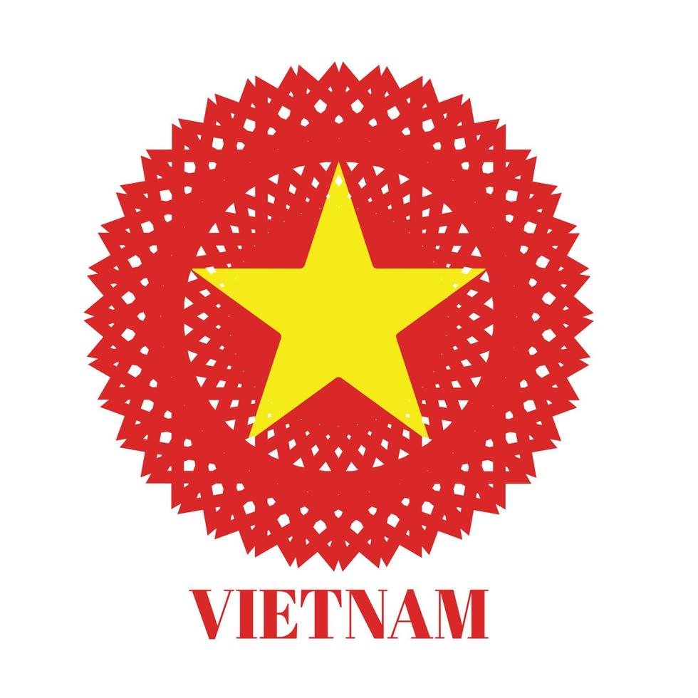 drapeau vietnamien avec un élégant concept d'ornement de médaille vecteur
