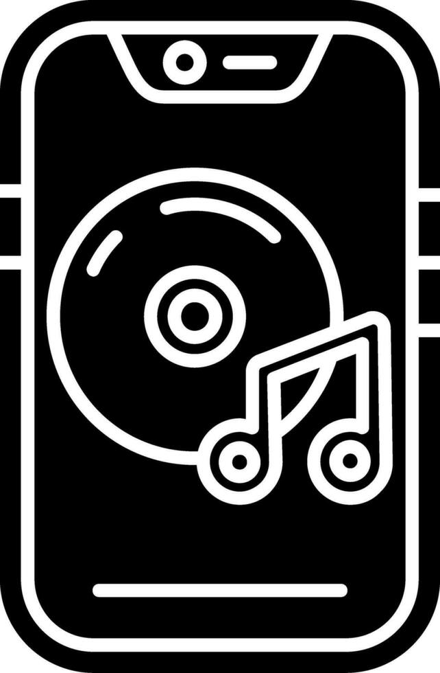 icône de glyphe de lecteur de musique vecteur