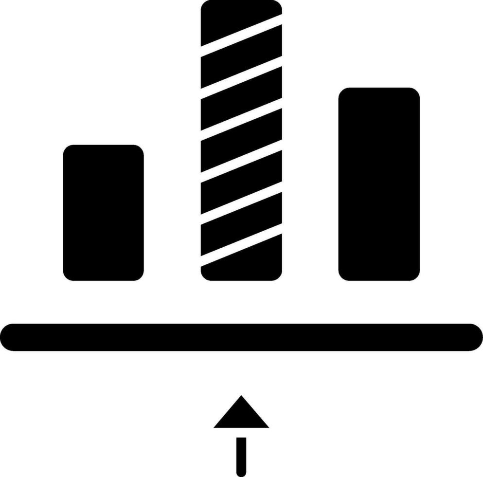 bas alignement glyphe icône vecteur