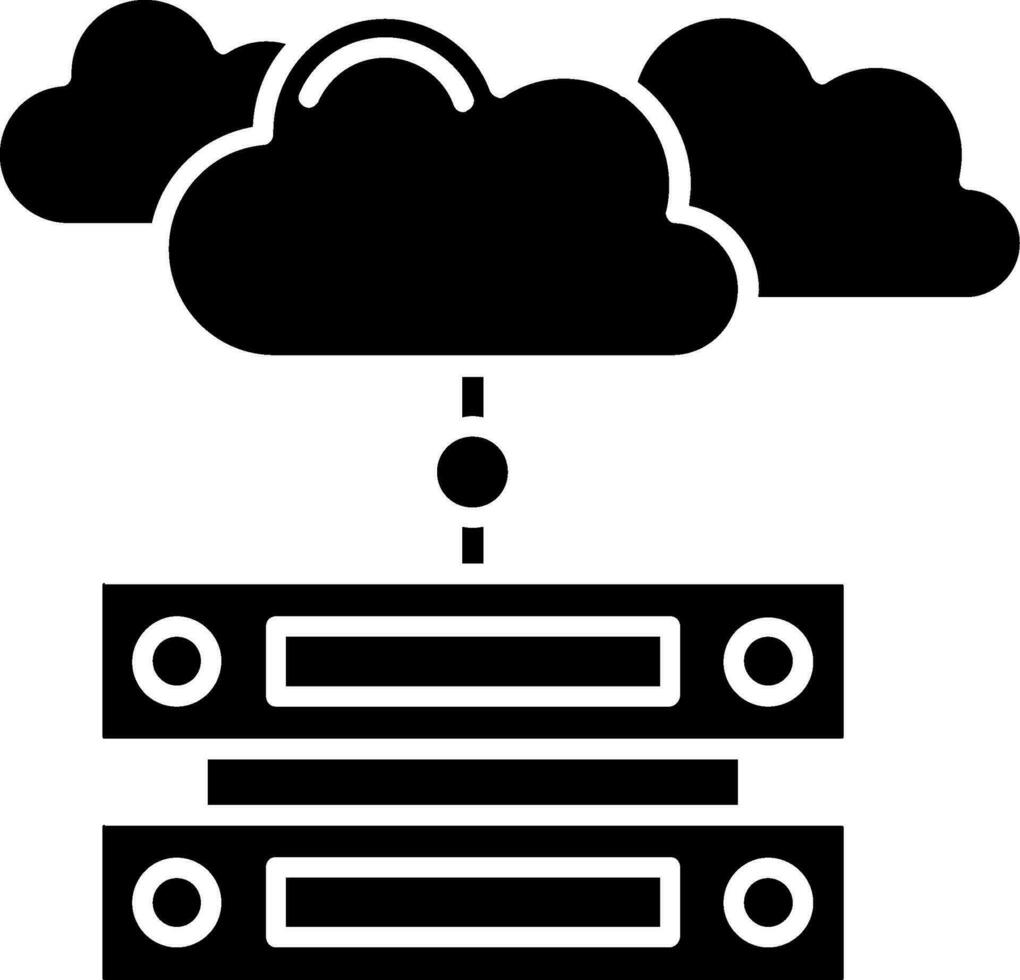 icône de glyphe de données cloud vecteur