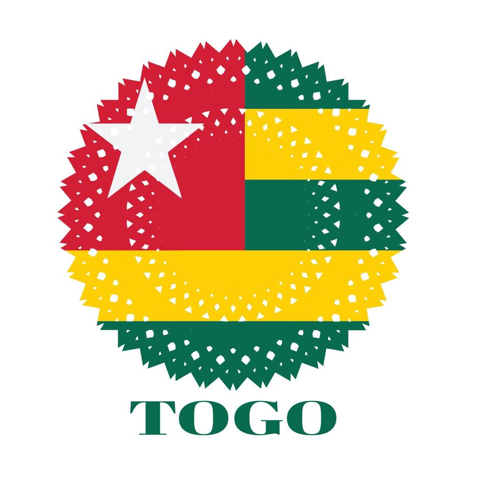 drapeau du togo avec un élégant concept d'ornement de médaille vecteur