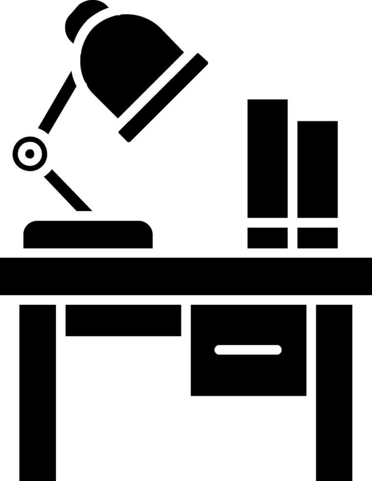 icône de glyphe de lampe de table vecteur