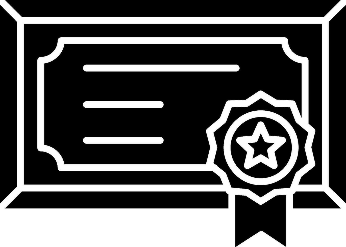 icône de glyphe de certificat vecteur