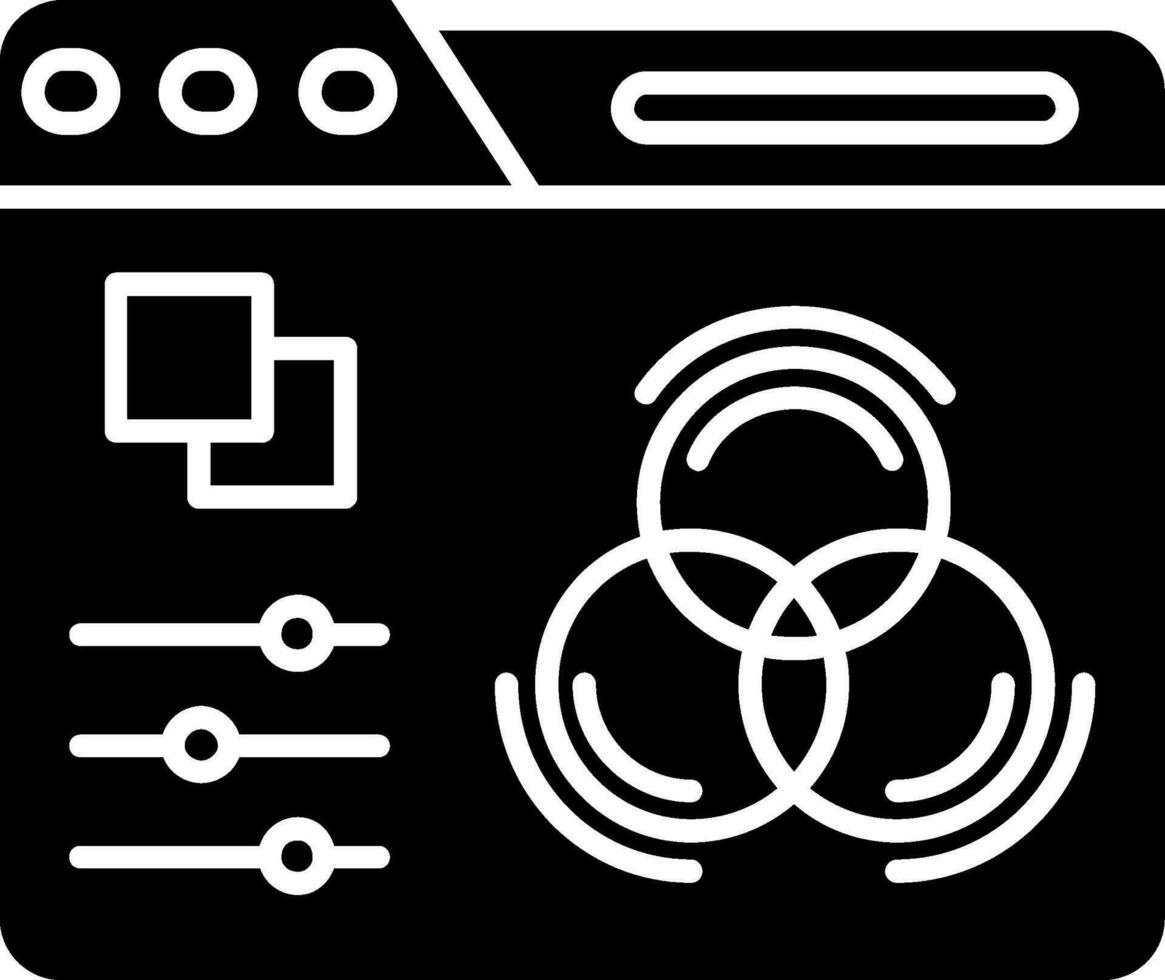 icône de glyphe de réglage des couleurs vecteur