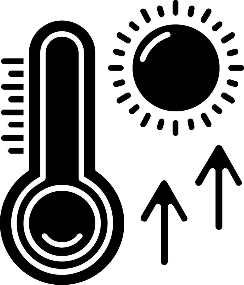 icône de glyphe de thermomètre vecteur