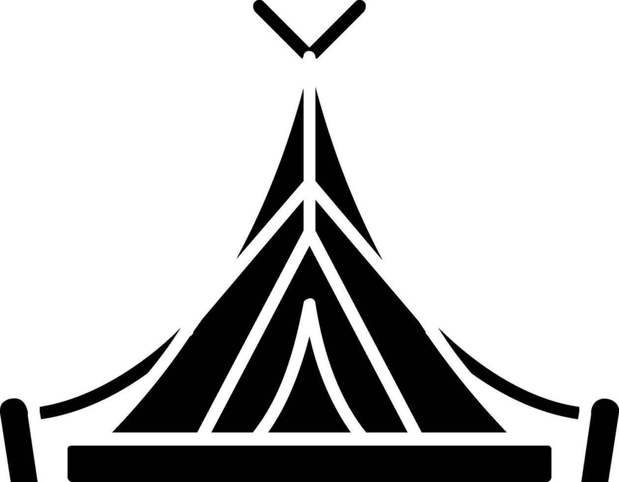 icône de glyphe de tente vecteur