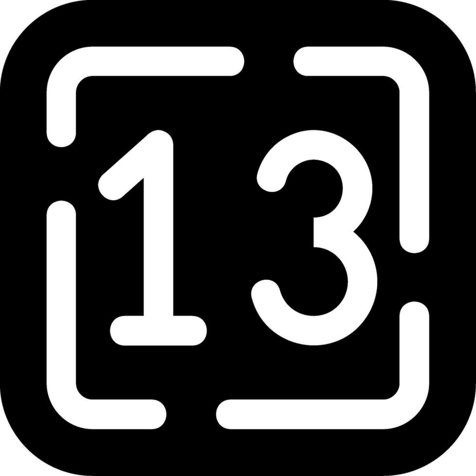 treize glyphe icône vecteur
