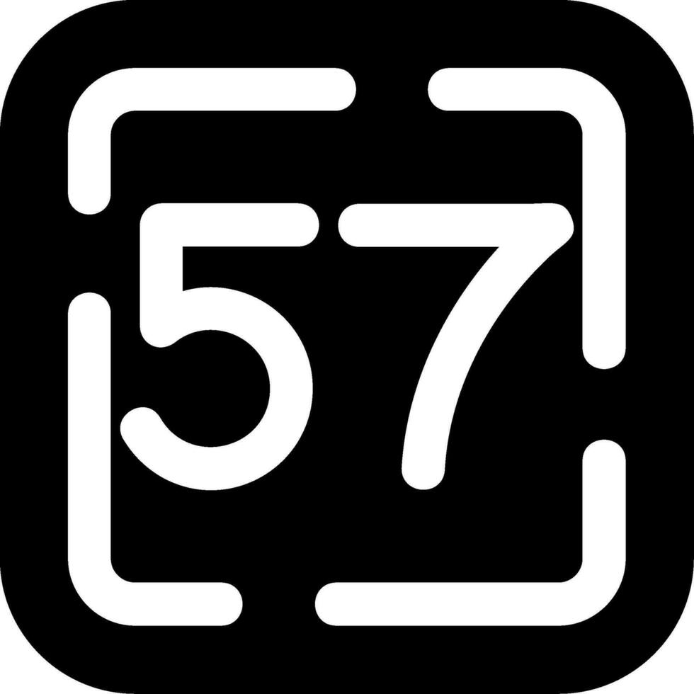 cinquante Sept glyphe icône vecteur