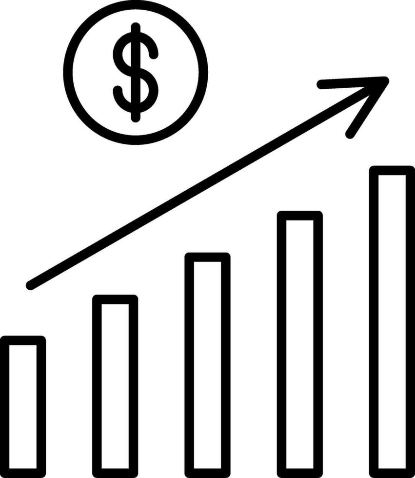 icône de la ligne de croissance vecteur