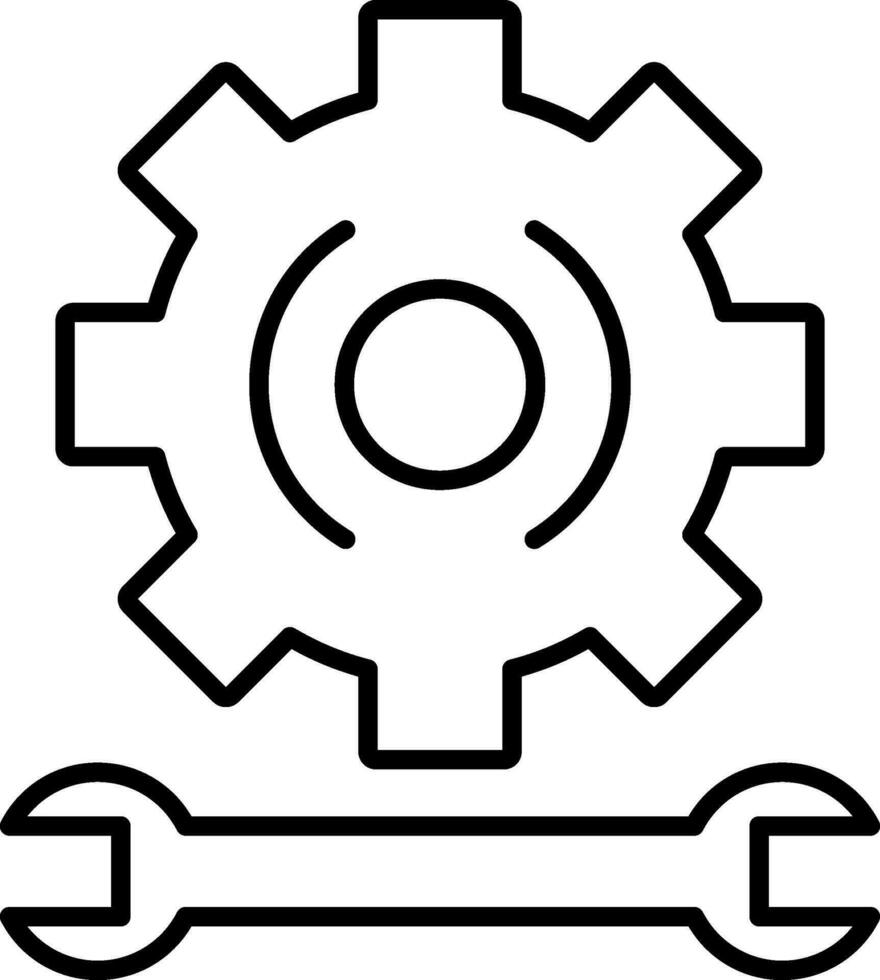 icône de ligne d'engrenage vecteur