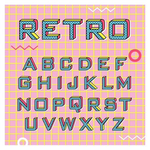 Vecteur alphabet rétro