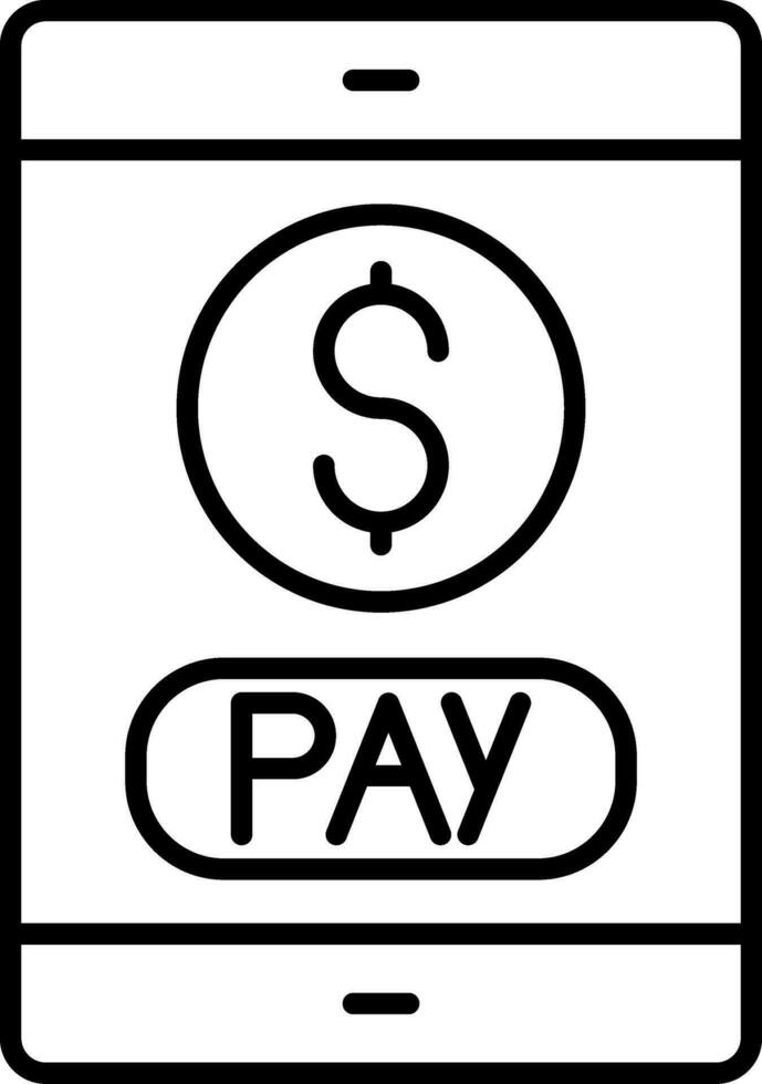 icône de ligne de paiement mobile vecteur