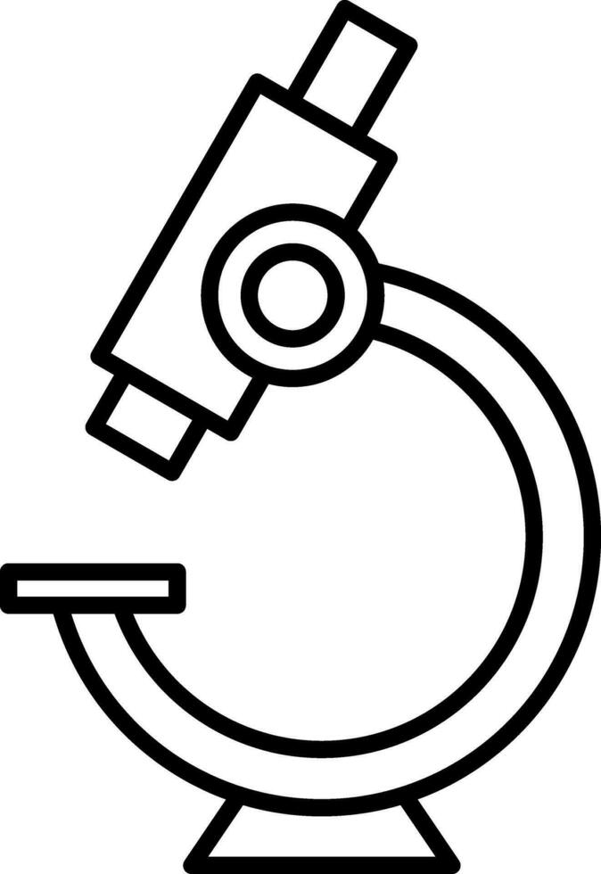 icône de ligne de microscope vecteur