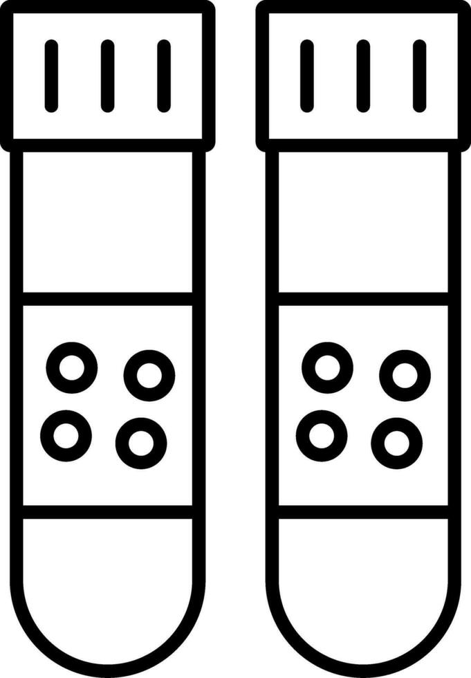 icône de ligne de tubes à essai vecteur