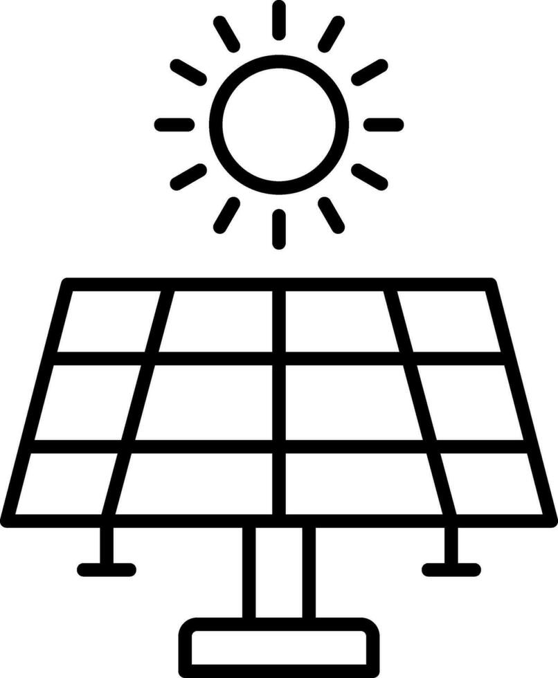 icône de ligne d'énergie solaire vecteur