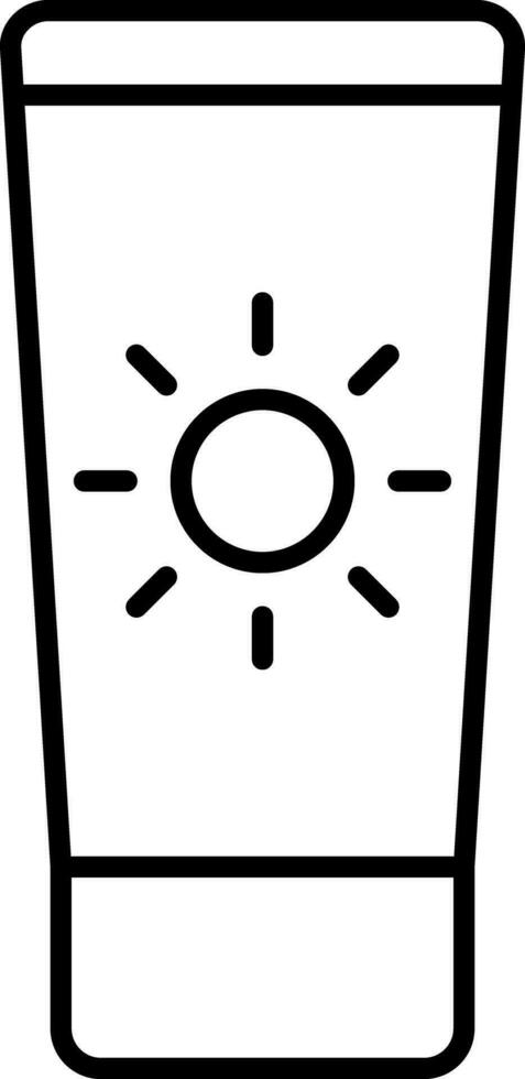 icône de ligne de crème solaire vecteur